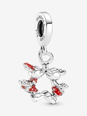 Pandora Mickey Mouse & Minnie Mouse Kissing Dangle Charm